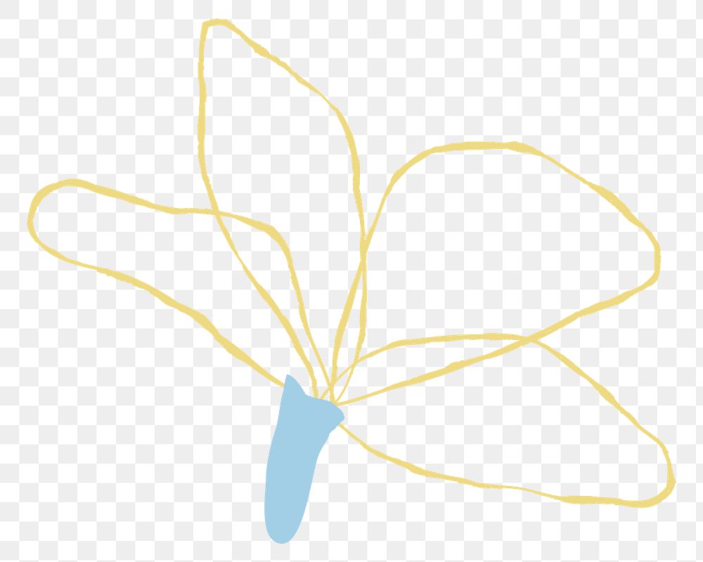 Flower png cute yellow doodle illustration