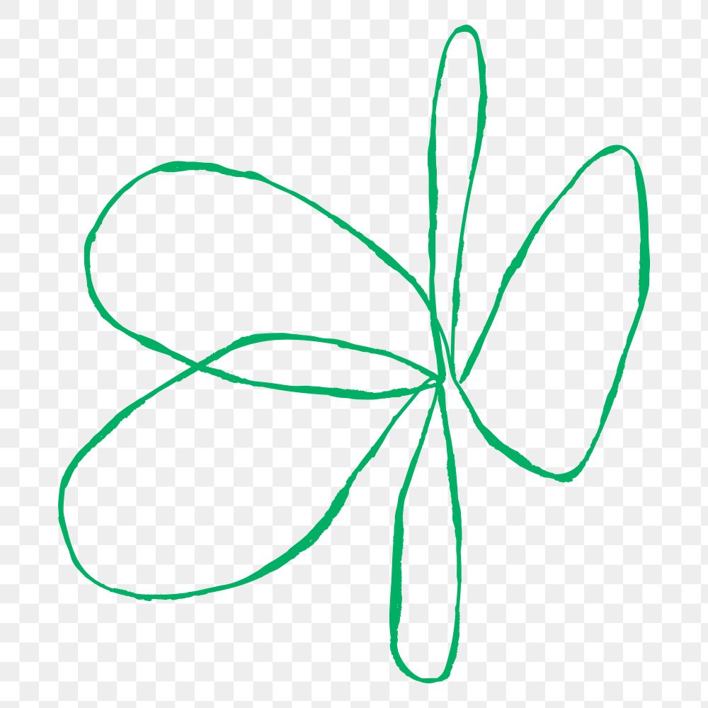 Flower png cute green doodle illustration