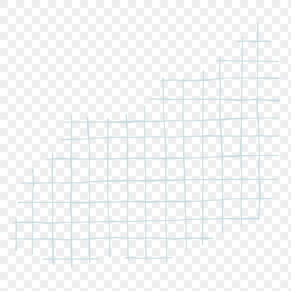 Grid png blue doodle graphic element