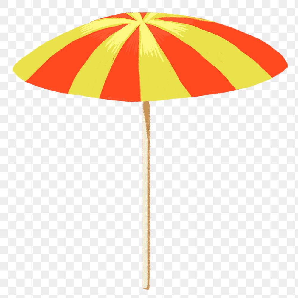 Beach umbrella sticker png in summer vacation theme