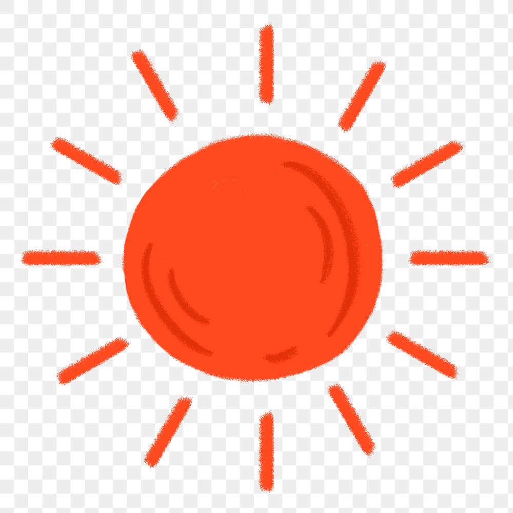 Tropical red sun sticker png in summer vacation theme