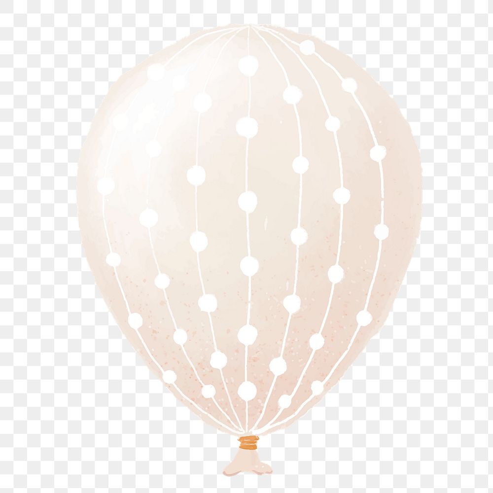 White party balloon element png with white dots and lines