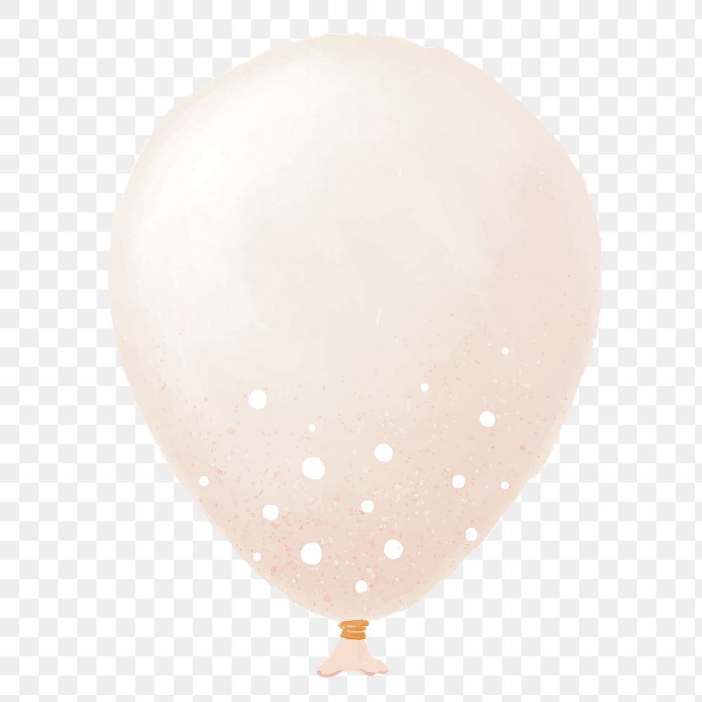White party balloon element png with white dots