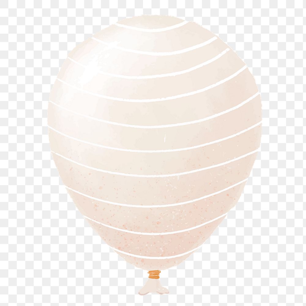 White party balloon element png with white lines