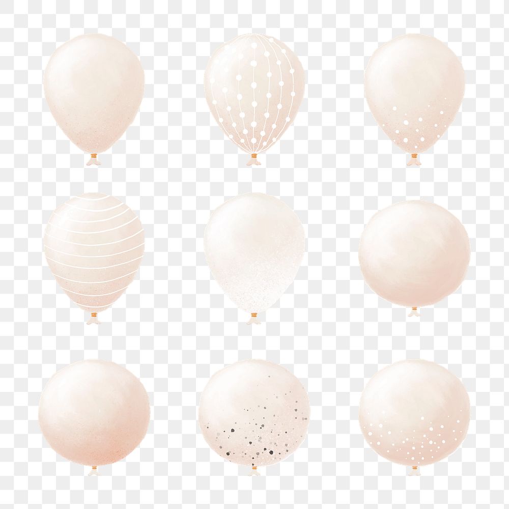 Single party balloon element png set sticker for birthday theme