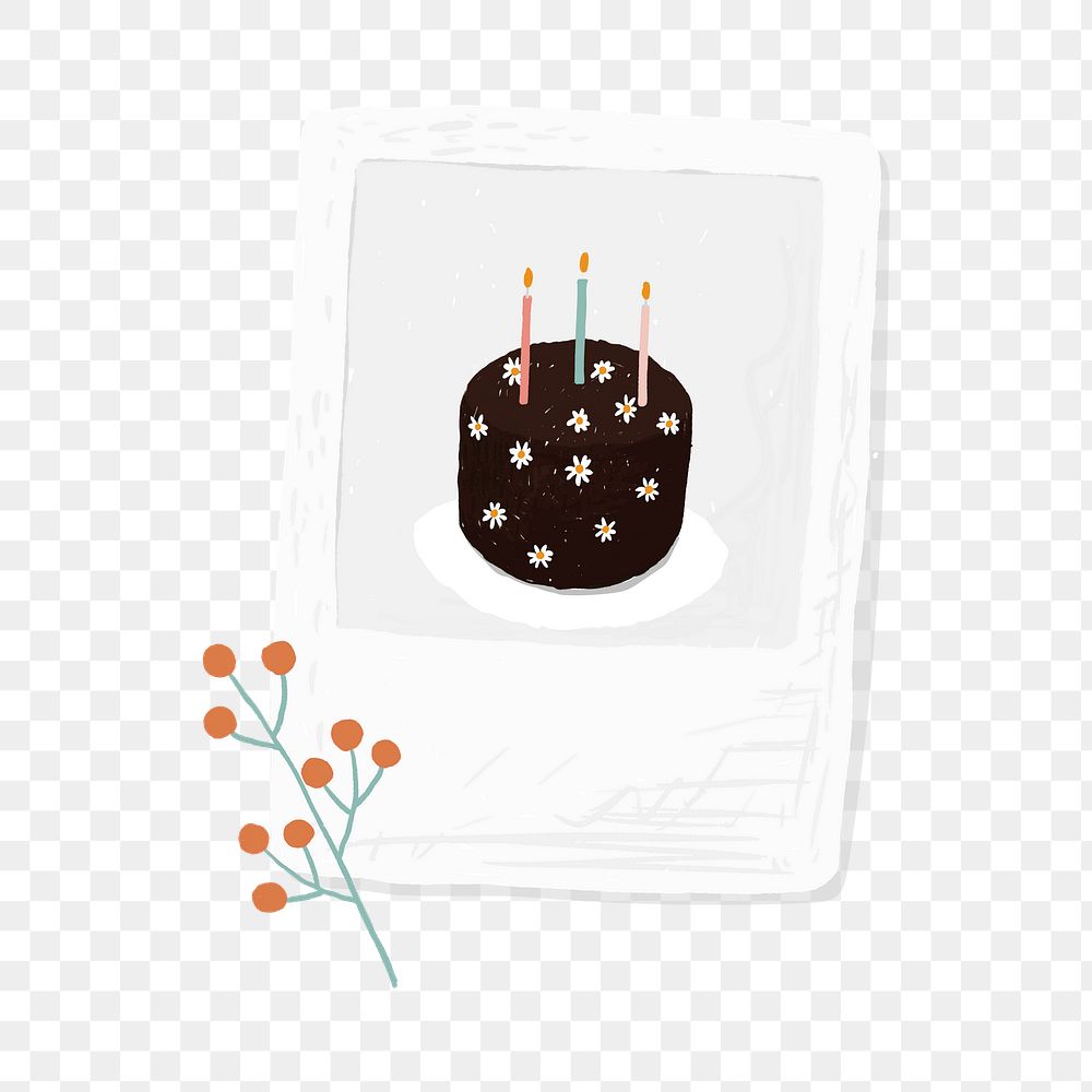 Cute birthday card background png hand drawn style