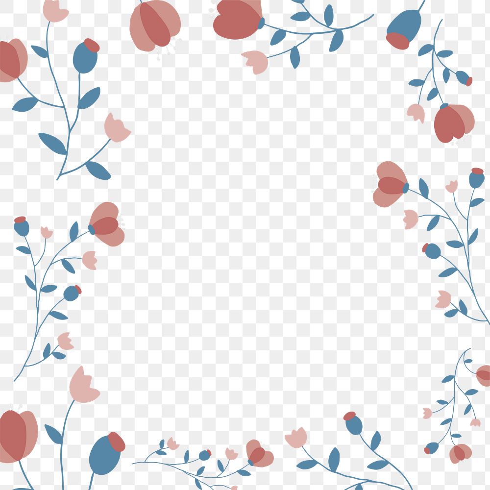 Pink floral frame background png feminine style