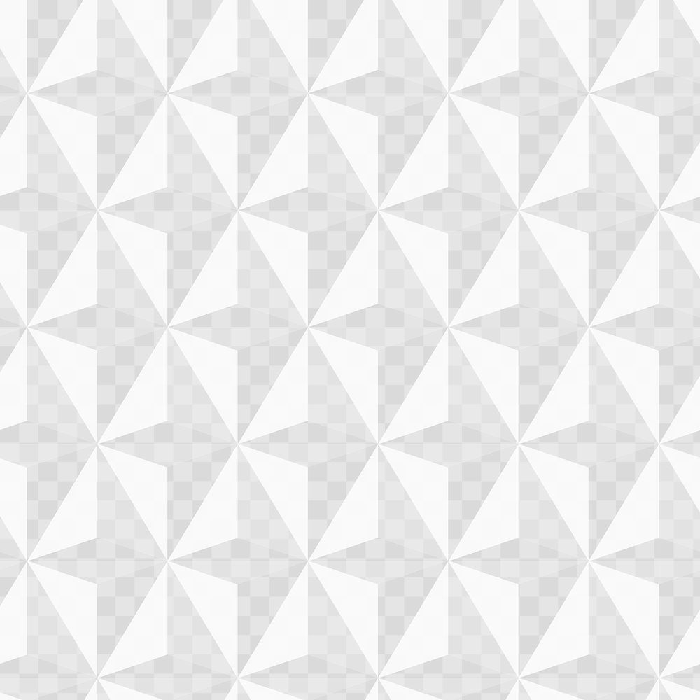Triangle 3D geometric pattern png grey background in modern style