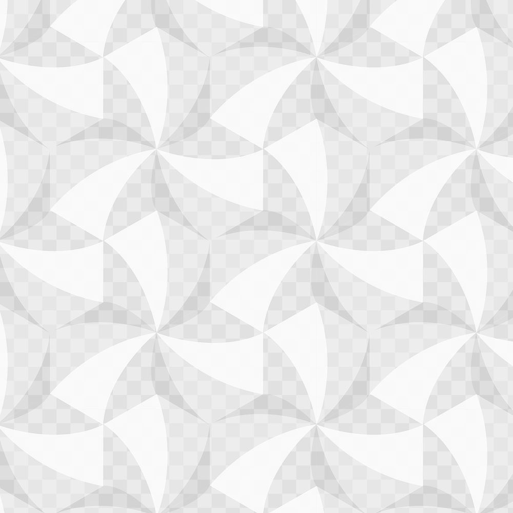 Abstract 3D geometric pattern png grey background