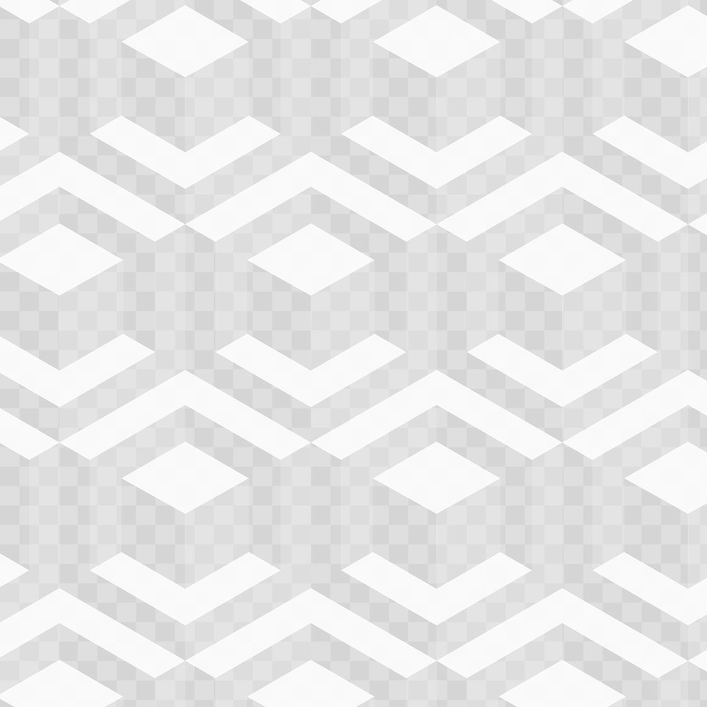 Blocks 3D geometric pattern png grey background in modern style