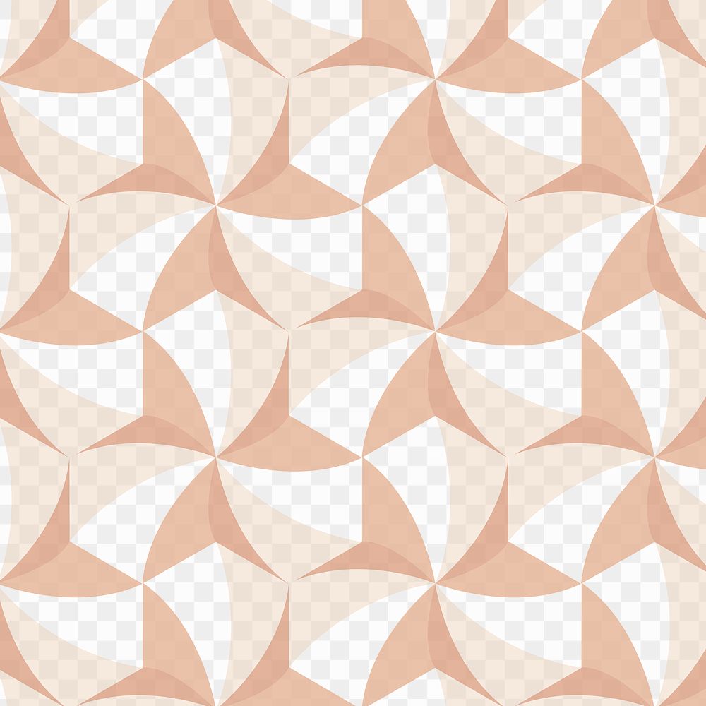 Abstract 3D geometric pattern png orange background