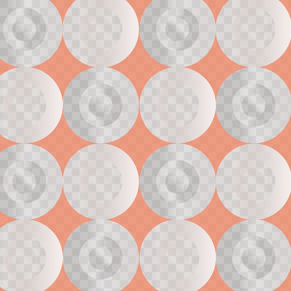 Circle 3D geometric pattern png orange background in modern style