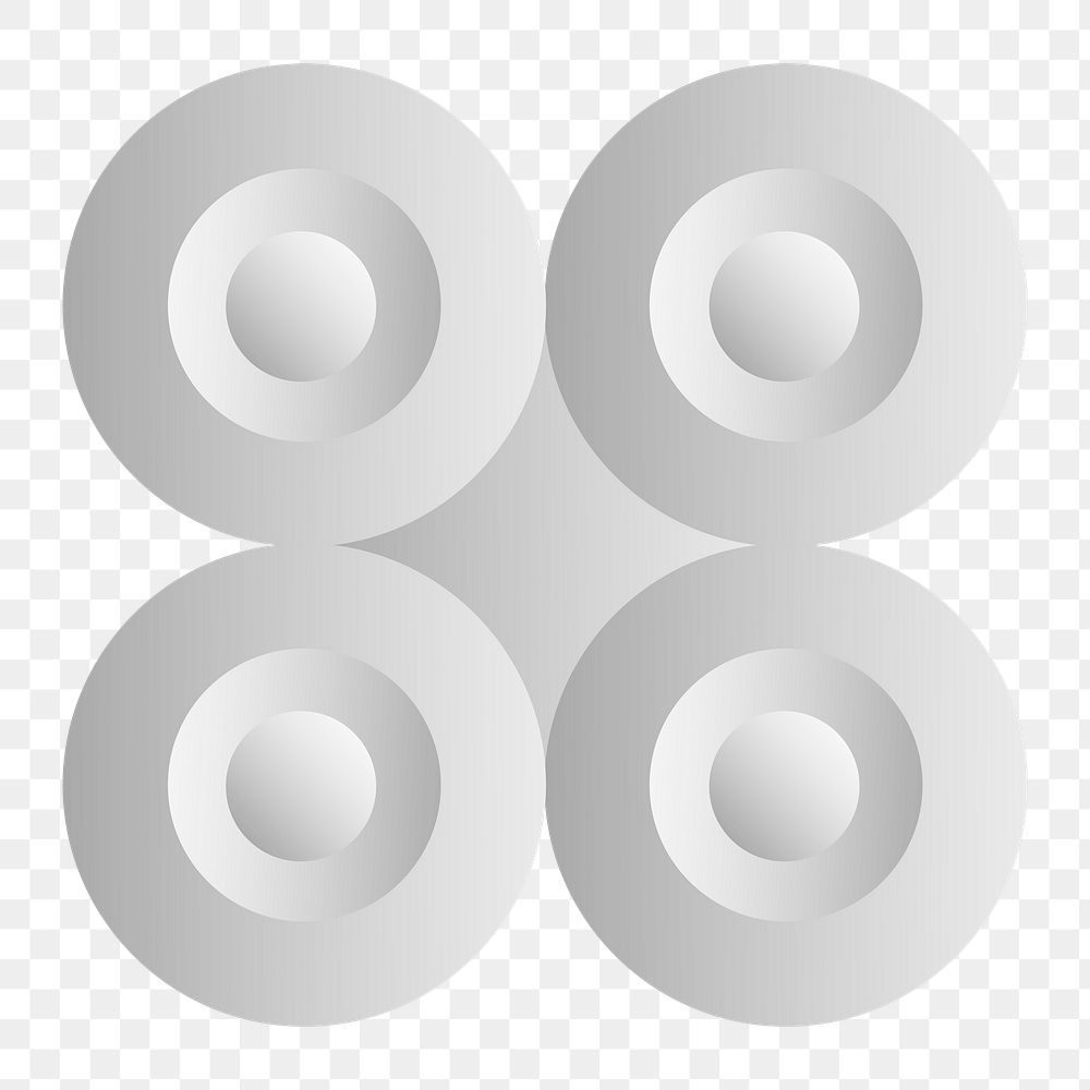 3D circle geometric shape png in grey abstract style