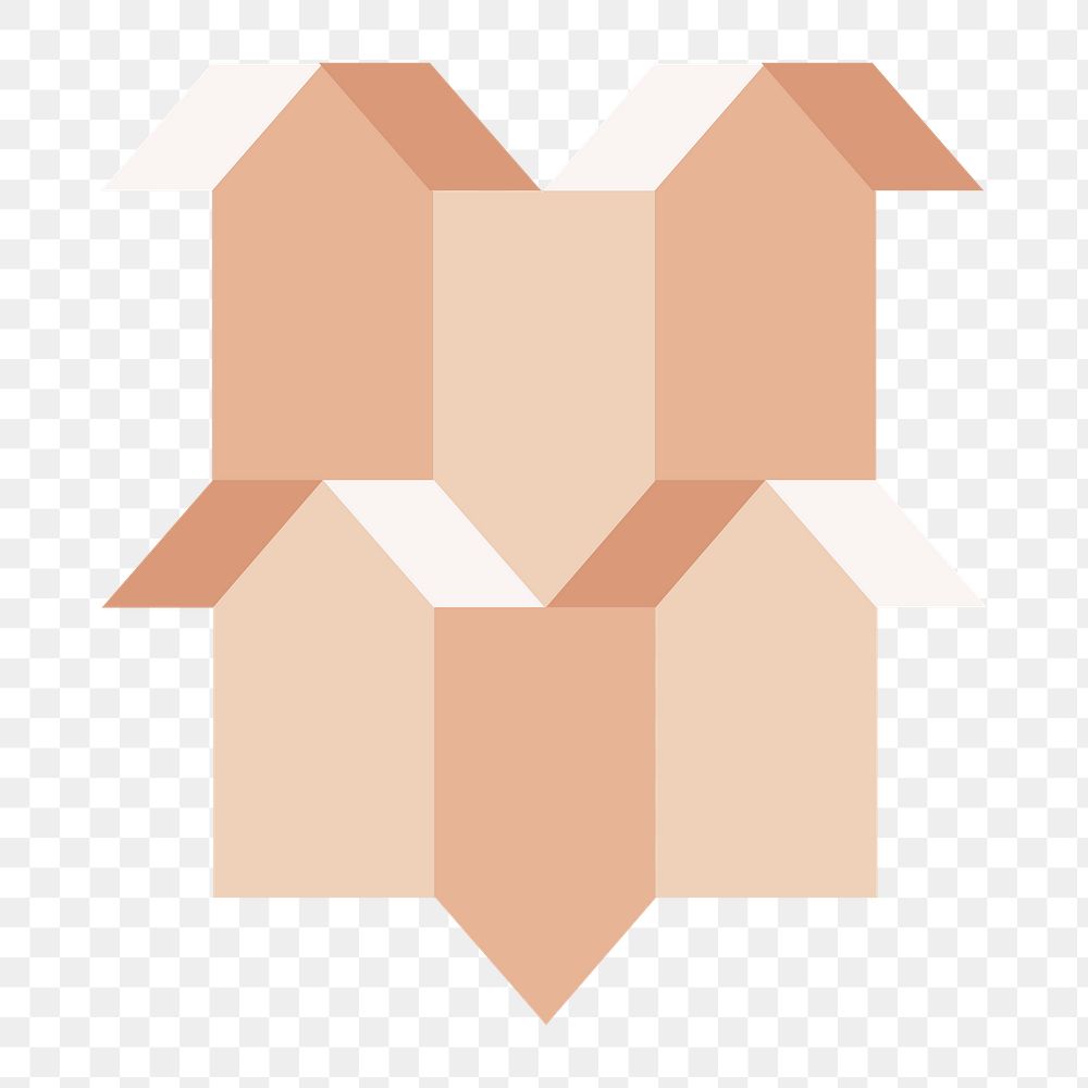 3D pentagon geometric shape png in orange abstract style