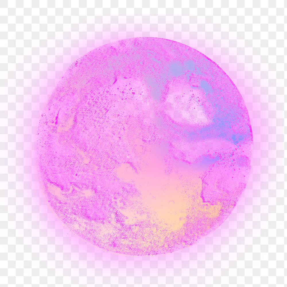 Pink super moon png sticker