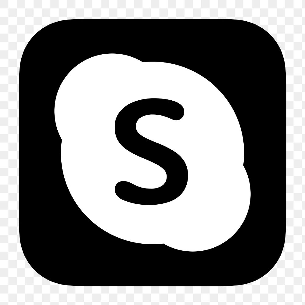 black skype icon