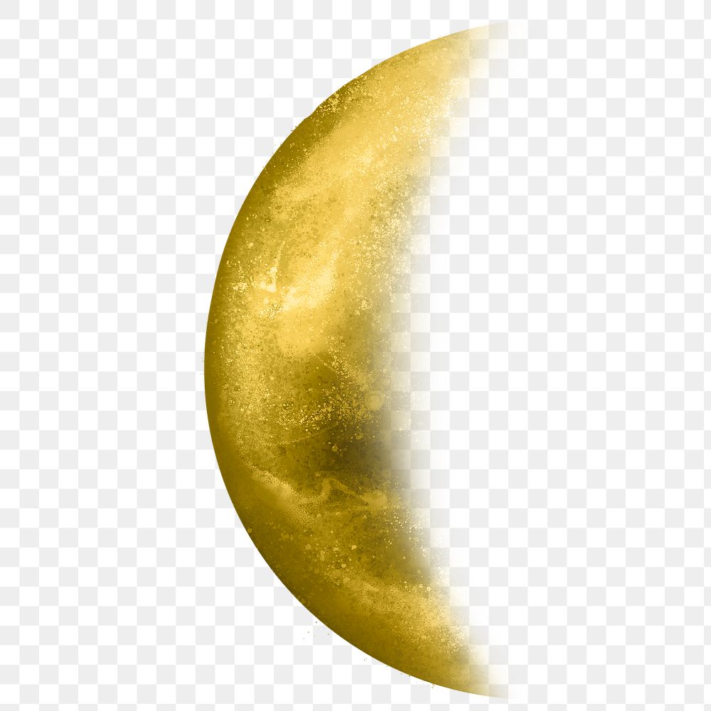 Png yellow moon design element