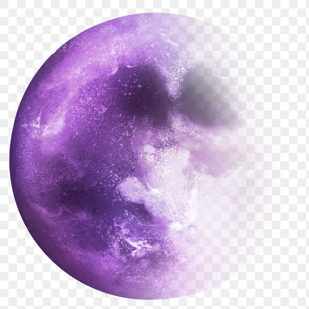 Png purple moon design element