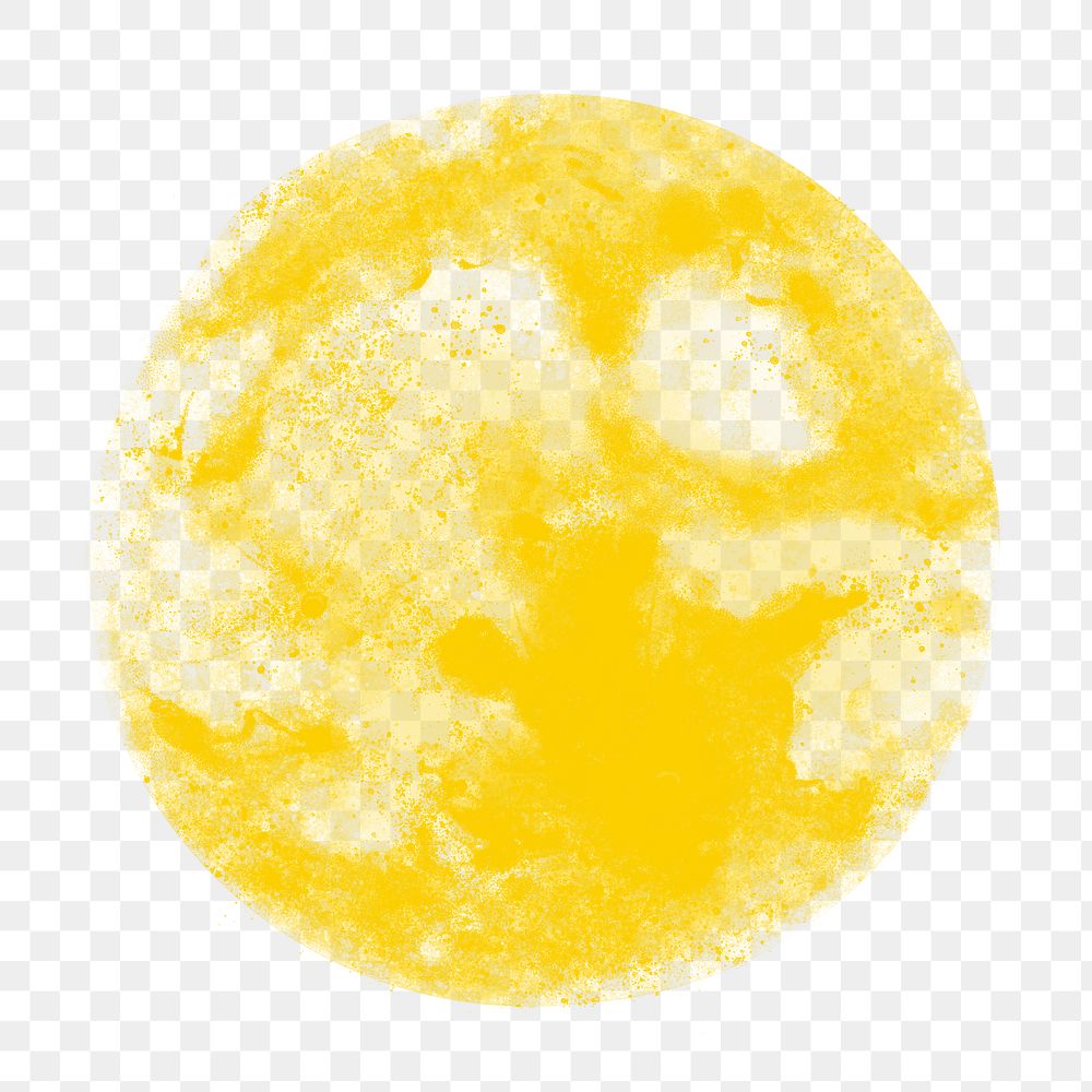 Png yellow moon design element