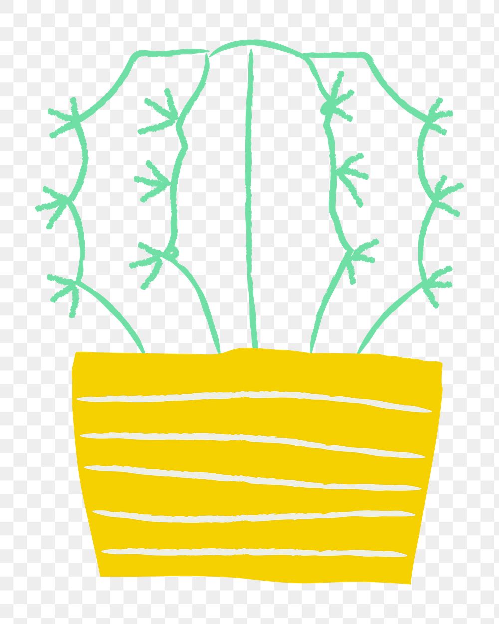 Golden barrel cactus png houseplant sticker