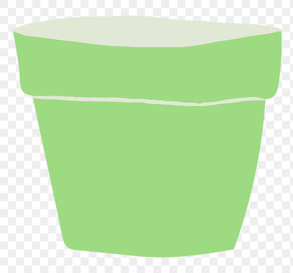 Green plant pot png doodle