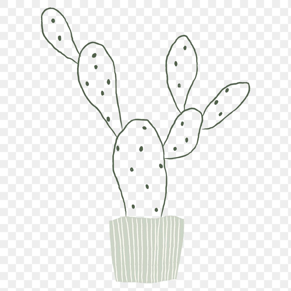 Bunny ears cactus png element graphic