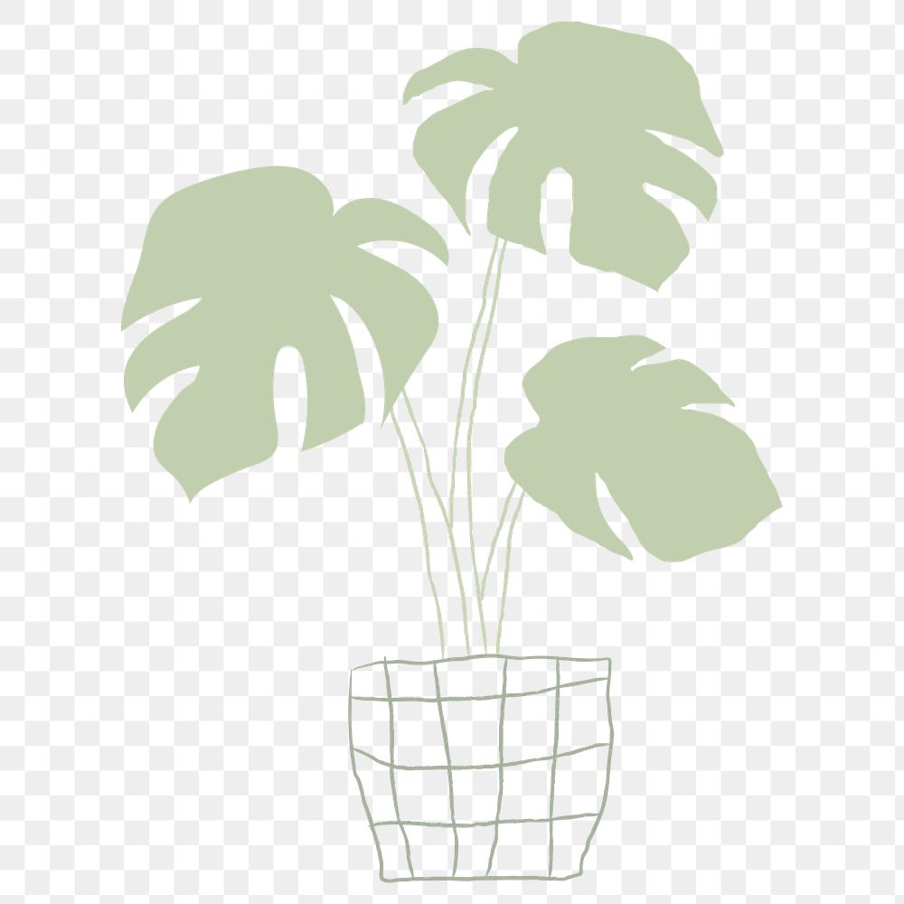 Houseplant monstera png plant lover sticker