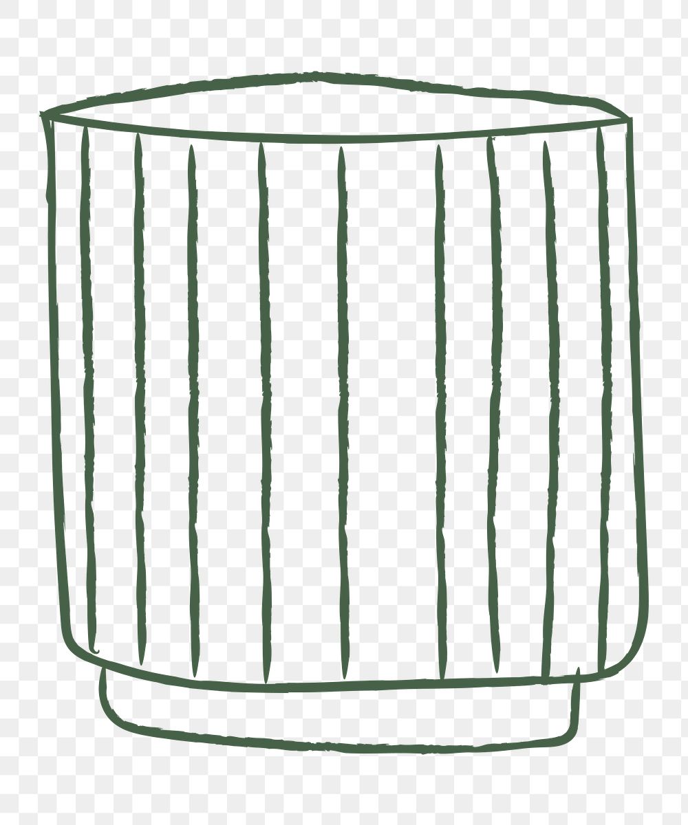 Green plant pot png doodle