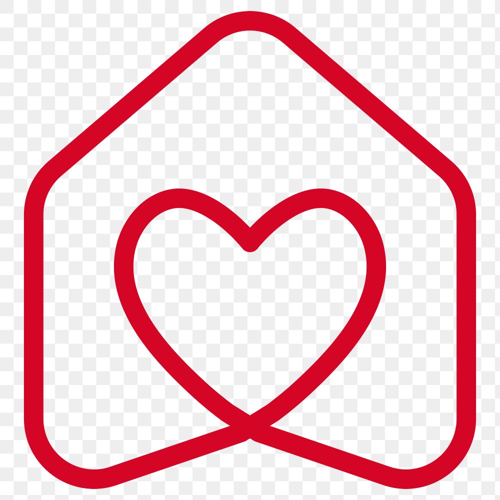 Heart logo PNG design, pet shelter business