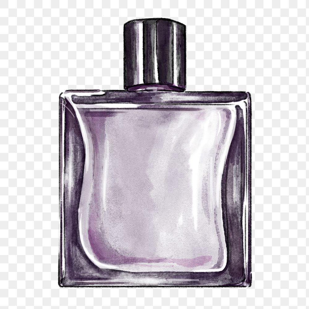 Men's cologne png bottle hand drawn design element