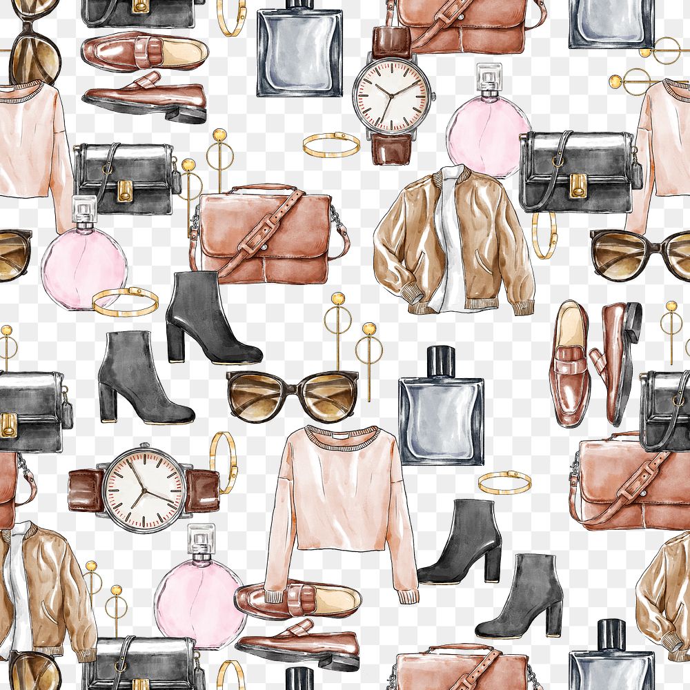 Fashion png background with clothes and accessories