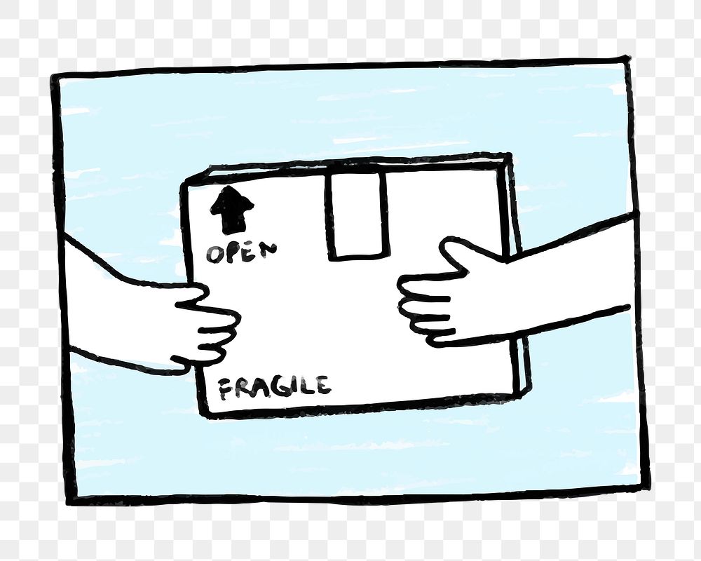 PNG parcel delivery doodle sticker