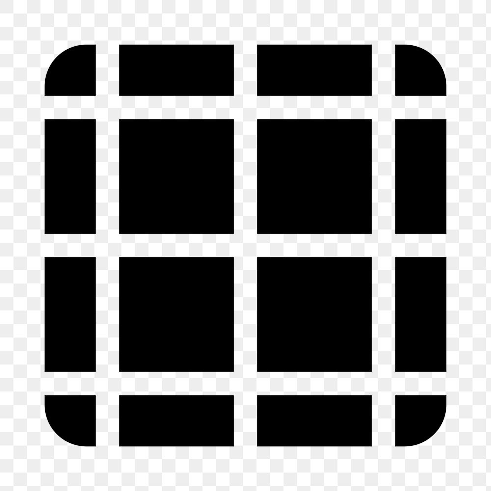 Grid png web UI icon in solid style