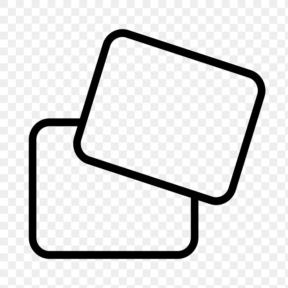 Png overlapping rectangle icon in outline style