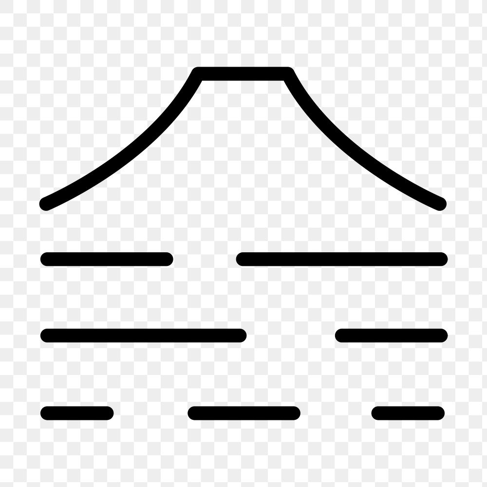Mountain png web UI icon in outline style