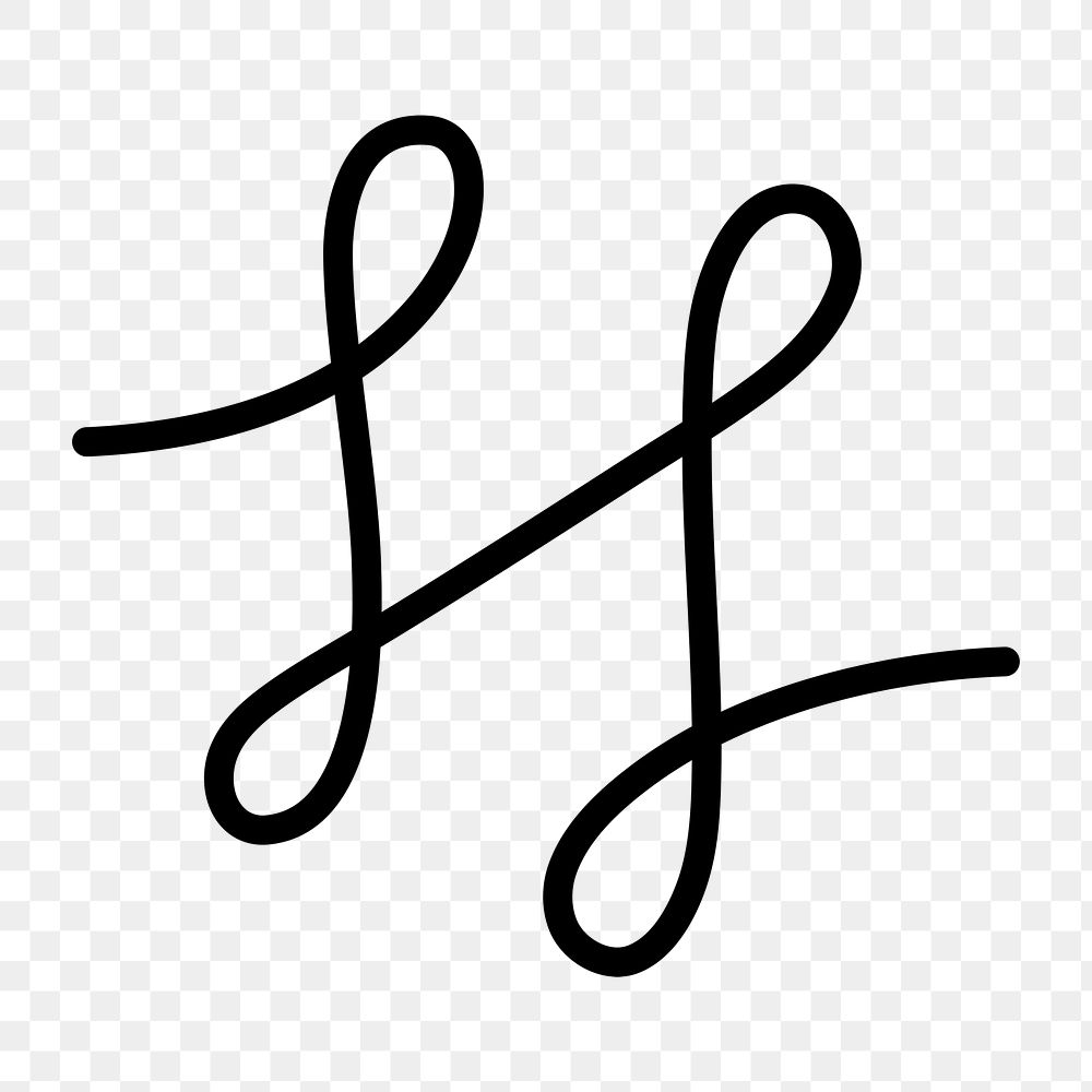 Cursive png web UI icon in simple style