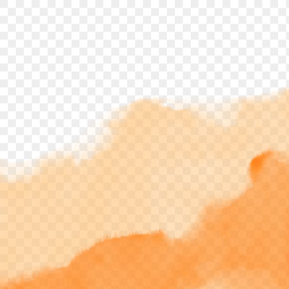 Png watercolor background in orange abstract style
