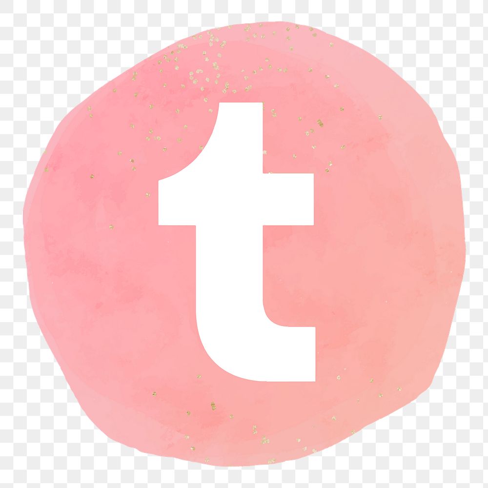 Tumblr icon png for social media in watercolor design. 2 AUGUST 2021 - BANGKOK, THAILAND