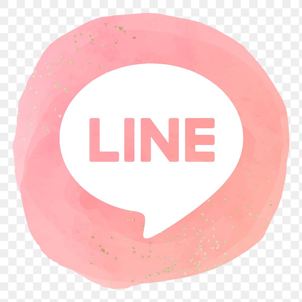LINE app PNG icon with a watercolor graphic effect. 2 AUGUST 2021 - BANGKOK, THAILAND