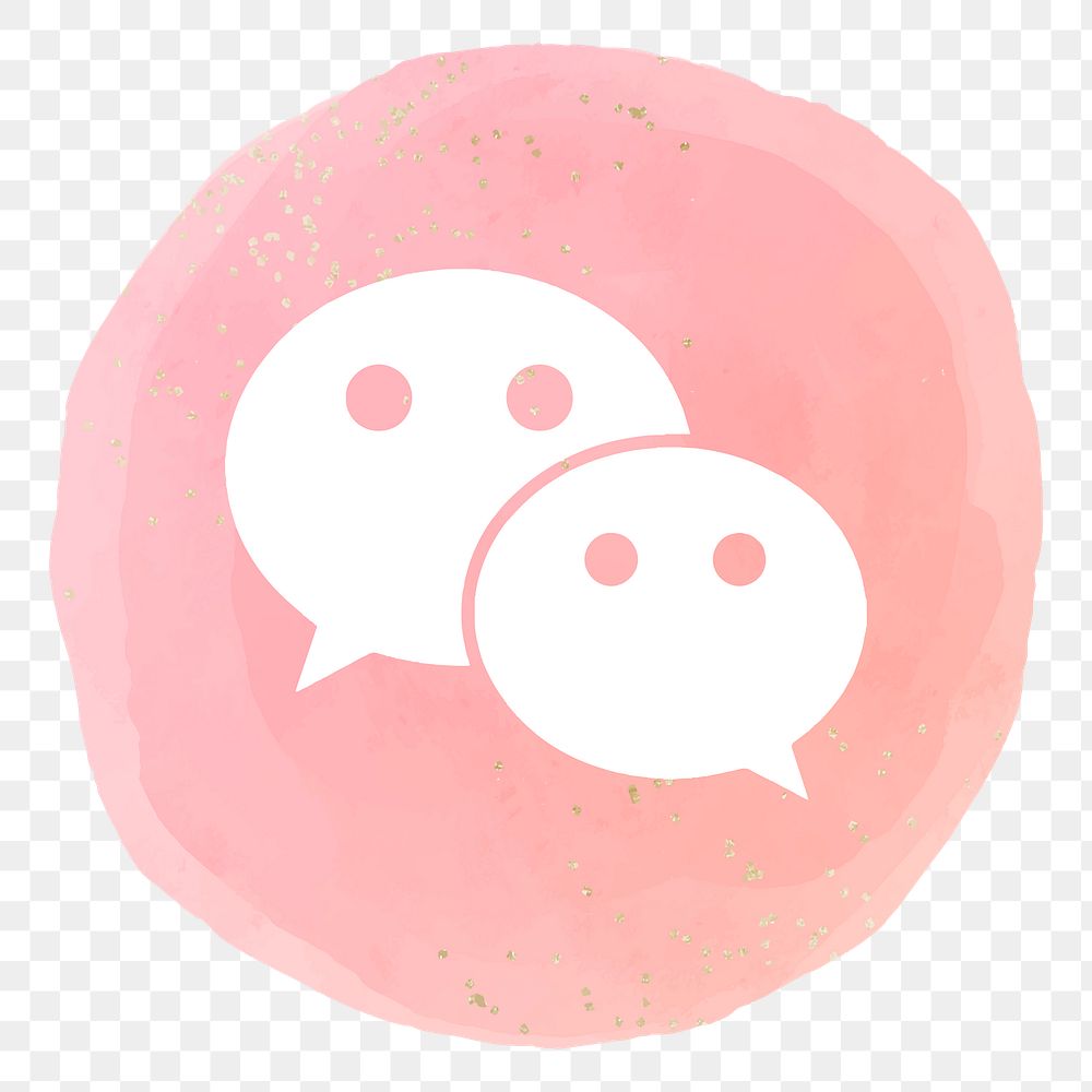WeChat logo png in watercolor design. Social media icon. 2 AUGUST 2021 - BANGKOK, THAILAND