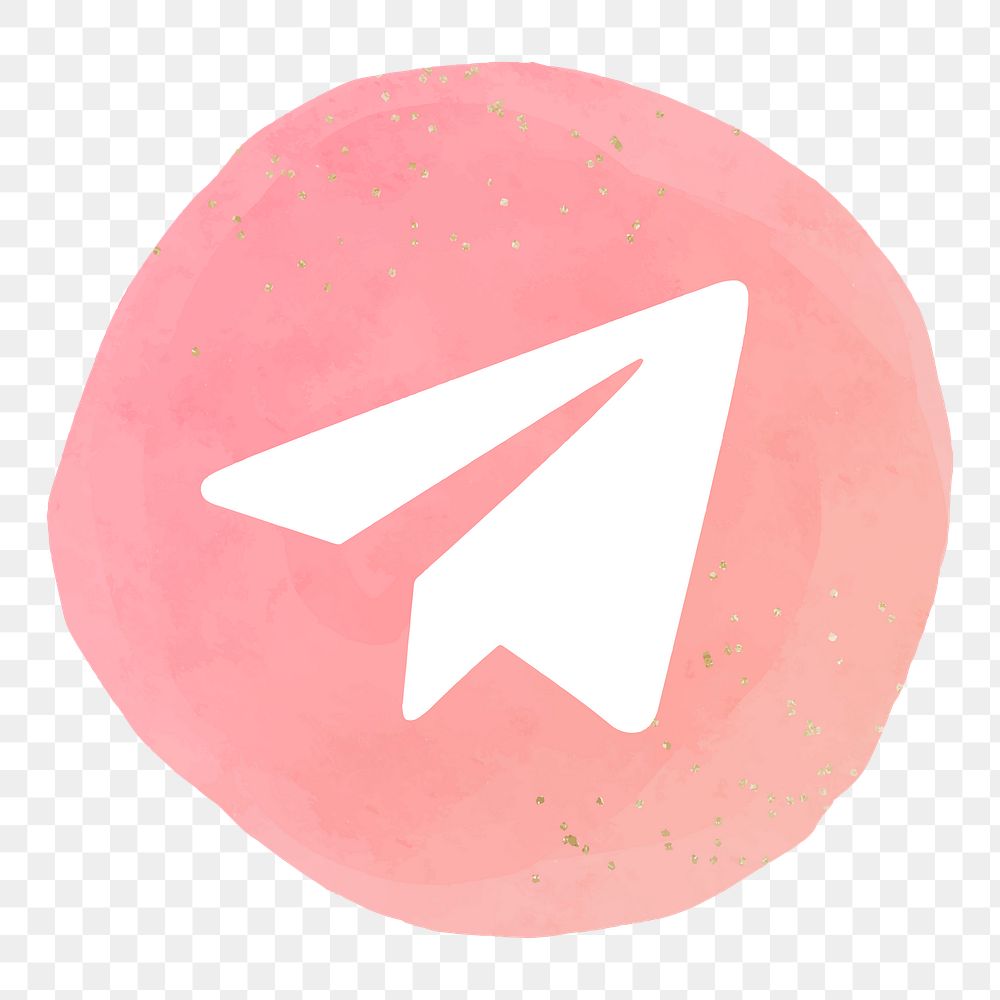 Telegram logo png in watercolor design. Social media icon. 2 AUGUST 2021 - BANGKOK, THAILAND