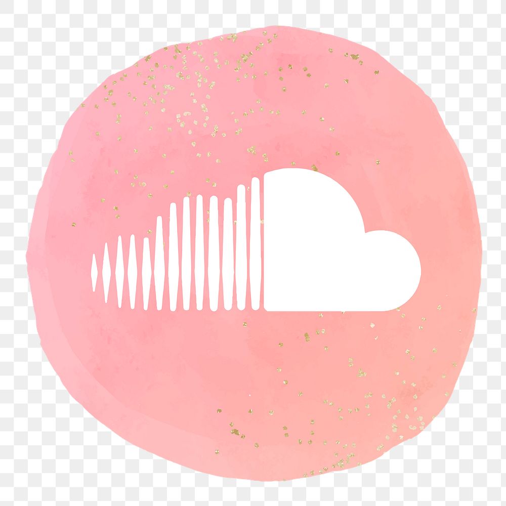 SoundCloud icon png for social media in watercolor design. 2 AUGUST 2021 - BANGKOK, THAILAND