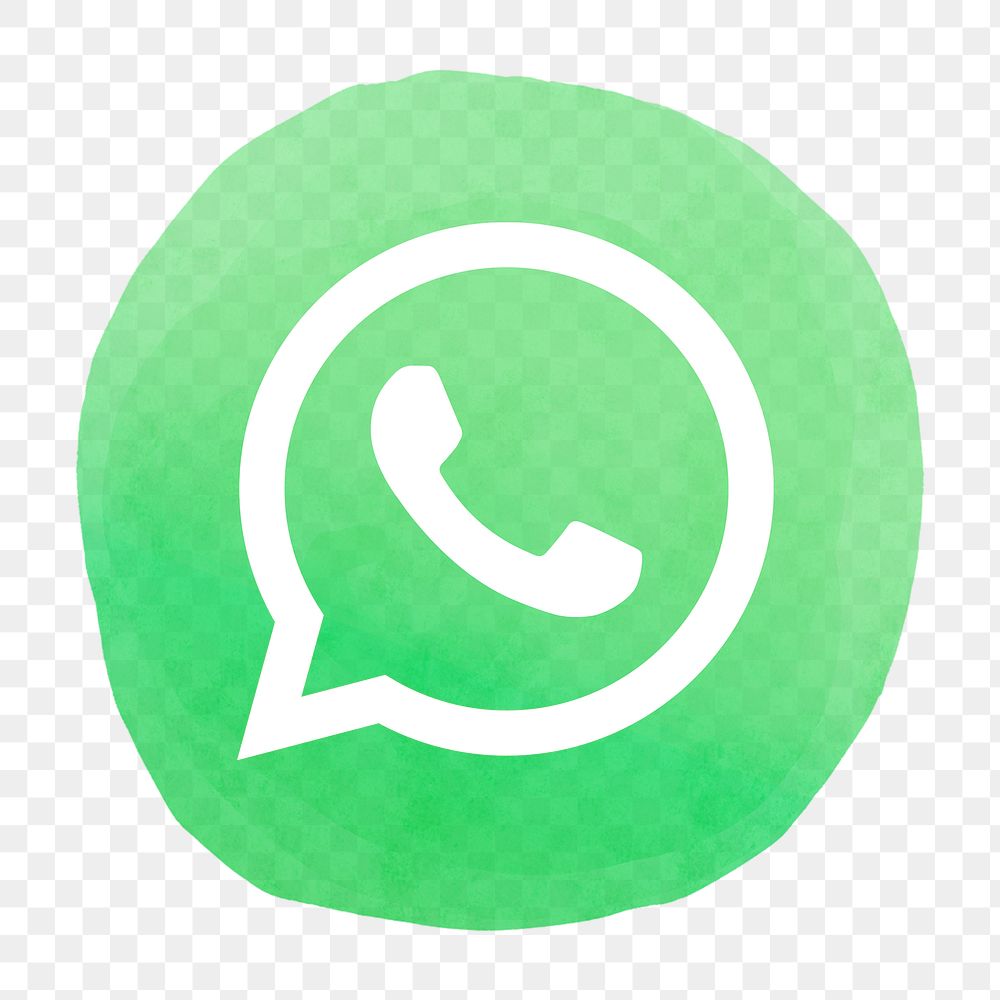 WhatsApp icon png for social media in watercolor design. 21 JULY 2021 - BANGKOK, THAILAND