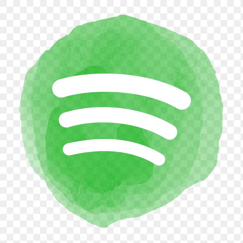 Spotify app icon png with a watercolor graphic effect. 21 JULY 2021 - BANGKOK, THAILAND