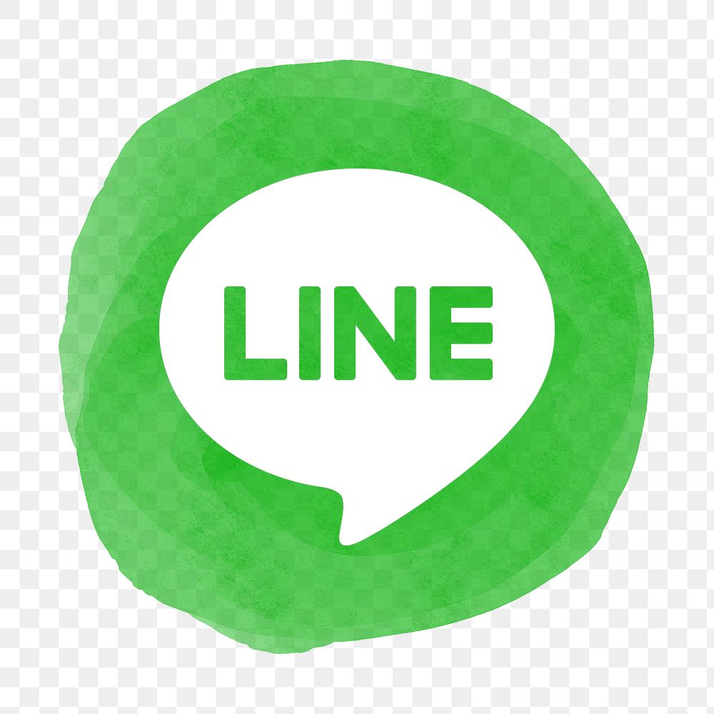 LINE app icon png with a watercolor graphic effect. 21 JULY 2021 - BANGKOK, THAILAND
