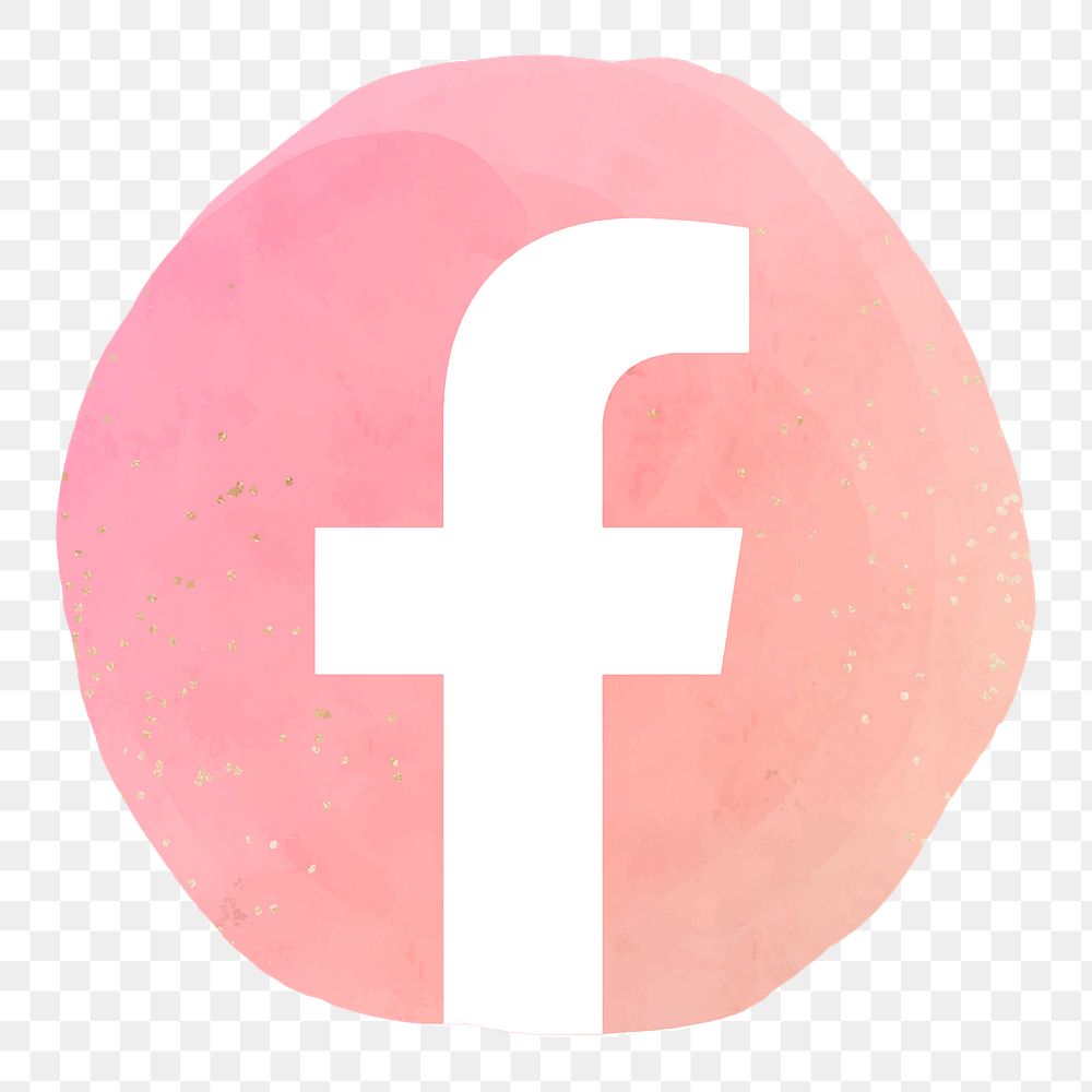 Facebook app icon png with a watercolor graphic effect. 21 JULY 2021 - BANGKOK, THAILAND