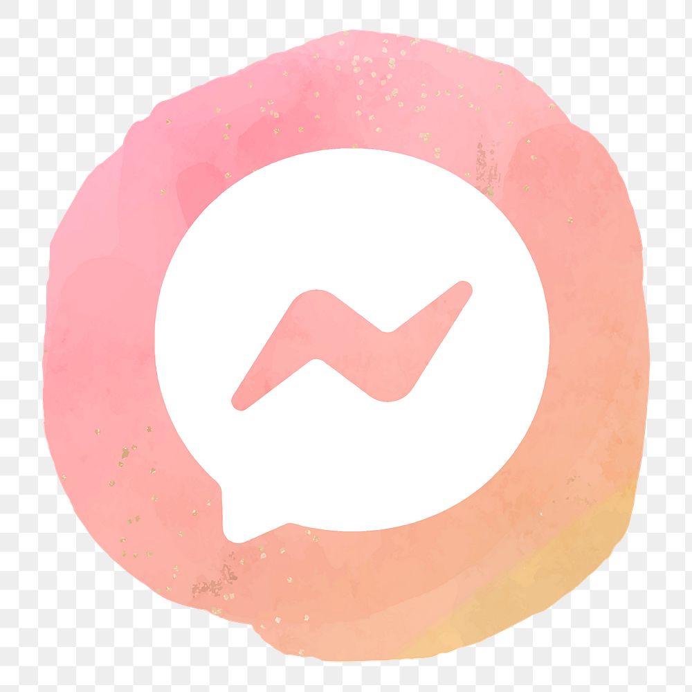 Facebook Messenger app icon png with a watercolor graphic effect. 21 JULY 2021 - BANGKOK, THAILAND