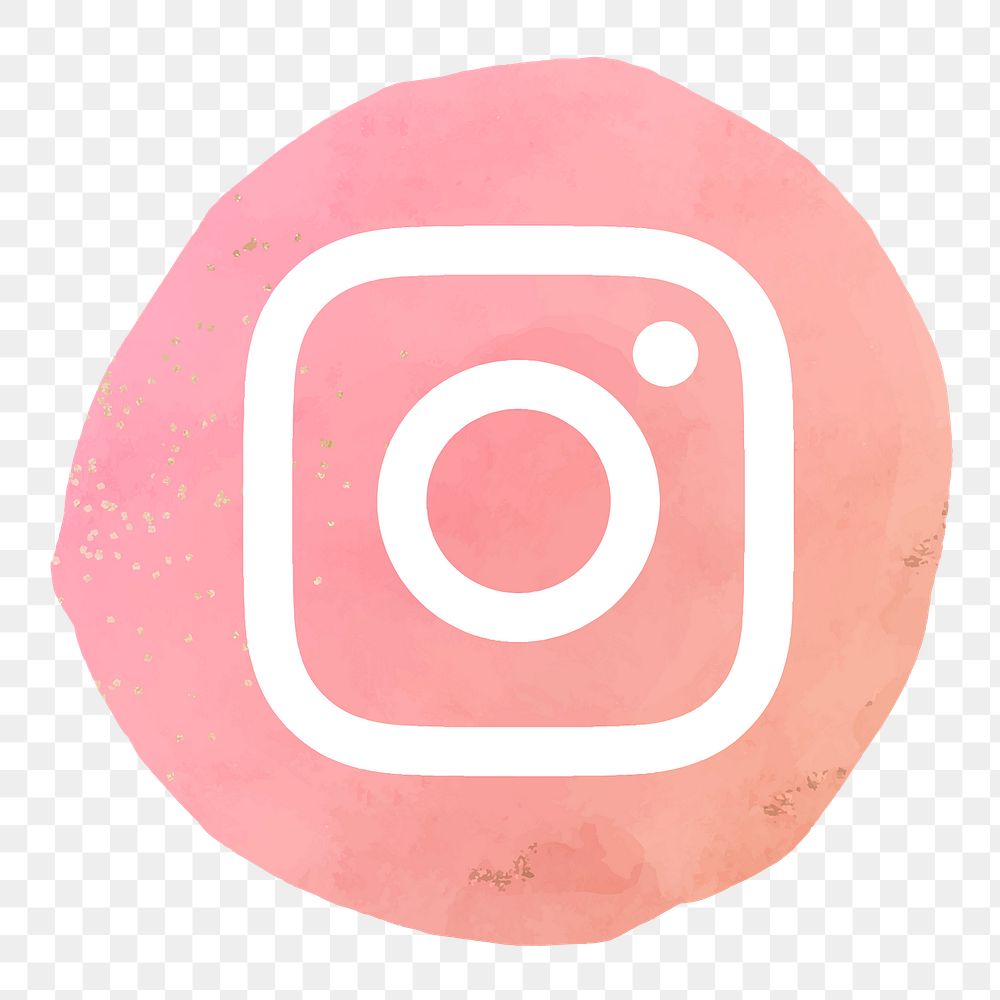 Instagram logo png in watercolor design. Social media icon. 21 JULY 2021 - BANGKOK, THAILAND
