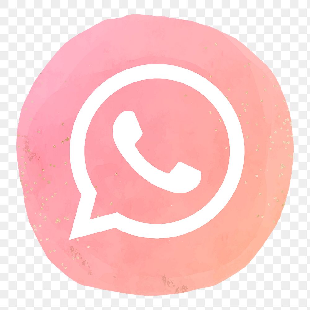 WhatsApp icon png for social media in watercolor design. 21 JULY 2021 - BANGKOK, THAILAND