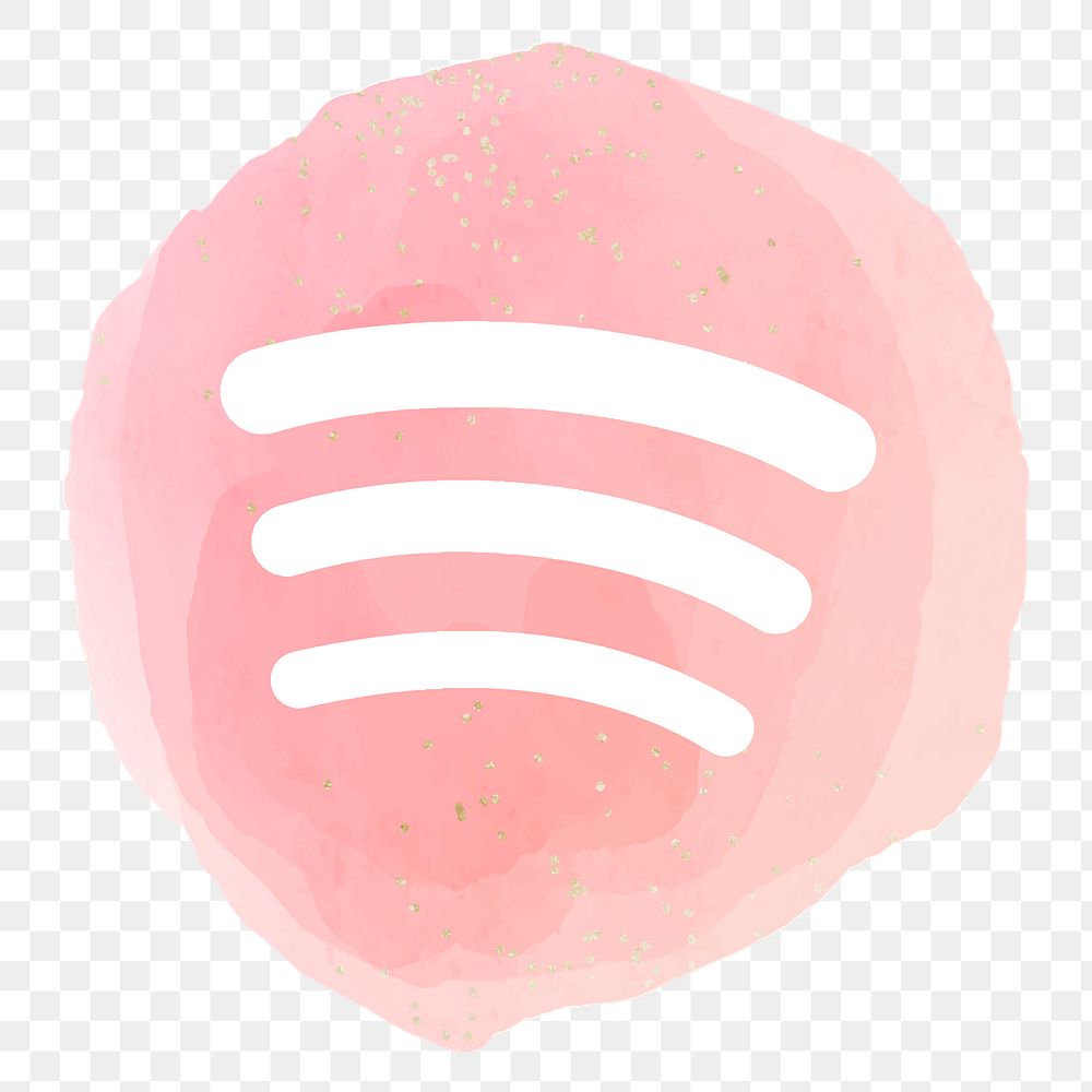 Spotify app icon png with a watercolor graphic effect. 2 AUGUST 2021 - BANGKOK, THAILAND